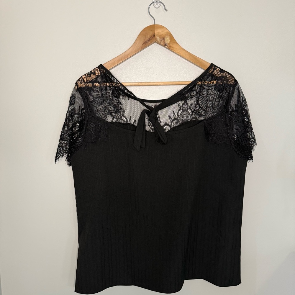 Black Blouse with Lace Detail - Picture 6 of 9
